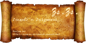 Zsupán Zsigmond névjegykártya